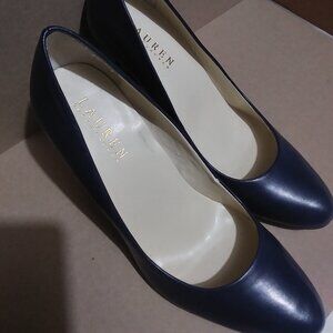 Lauren Ralph Lauren Women's Zamora Pumps Heels Shoes Leather Upper Navy sz 7.5